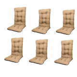 Set Perne pentru scaun de gradina sau sezlong, 48x48x75cm, culoare bej, 6 buc/set, Palmonix