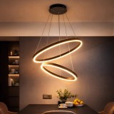 Lustra LED Dimabila Alessandro DESIGN 100W, Negru, Telecomanda, Lumina Calda, Rece, Neutra, Moderna, Living, Dormitor