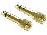 Set 2 buc adaptor insurubabil stereo 6.35 mm la jack stereo 3.5 mm 3 pini T-M, Delock 65983