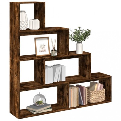 vidaXL Bibliotecă/separator stejar fumuriu 143,5x29x143,5 cm lemn 857998 foto