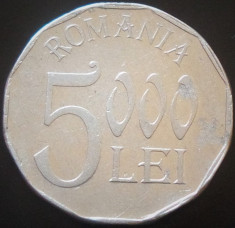 Moneda 5000 LEI - ROMANIA, anul 2002 *cod 78 - aluminiu foto