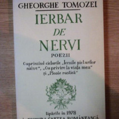 IERBAR DE NERVI , POEZII de GHEORGHE TOMOZEI , 1978