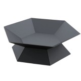 Vatra pentru terasa/gradina, Hexagon Fire Pit KRO-1072, Otel, Negru, diametru 870 mm, grosime 3 mm, VivaTechnix