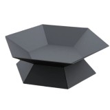 Vatra pentru terasa/gradina, Hexagon Fire Pit KRO-1072, Otel, Negru, diametru 870 mm, grosime 3 mm