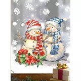 Cumpara ieftin Sticker Perete Autocolant Om de Zapada, Cadouri si Fulgi 30x30cm, model Geam - 22054