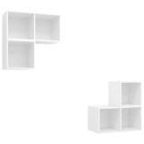 Cumpara ieftin Set de dulapuri TV, 4 piese, alb, lemn prelucrat