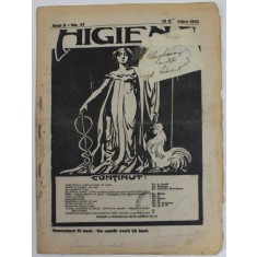HIGIENA , REVISTA PENTRU PREINTAMPINAREA BOLILOR SI PASTRAREA SANATATII , ANUL II , NR. 43 , 15 OCT. 1913