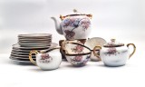 serviciu de ceai cafea Japonia portelan coaja de ou 21 de piese motive florale pictate manual