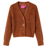 Cardigan tricotat pentru copii, coniac, 104, vidaXL