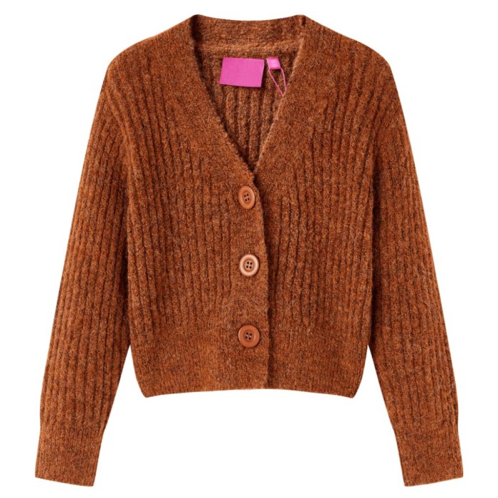 Cardigan tricotat pentru copii, coniac, 104