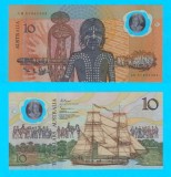 Australia (p#49) 10 Dollars 1988 UNC &#039;Prima bancnotă de polimer din lume&#039; serie: AB 51942483; Comemorativă