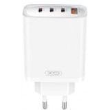 Incarcator Retea XO Design CE23, 65W, 3.25A, 1 x USB-A - 3 x USB-C, Alb