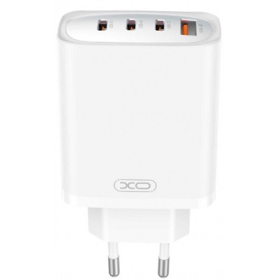 Incarcator Retea XO Design CE23, 65W, 3.25A, 1 x USB-A - 3 x USB-C, Alb foto