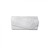 Cumpara ieftin Geanta plic seara mic pentru ocazii si petreceri, argintiu sclipitor, 20 x 10 cm, Magrot 20457