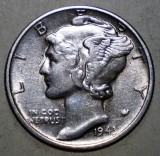 C.029 USA SUA WWII MERCURY 1 ONE DIME 1943 S ARGINT