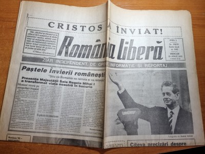 romania libera 29 aprilie 1992-prima vizita a regelui mihai in romania,pastele foto