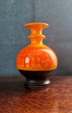 vaza ceramica HUTSCHENREUTHER anii &#039;60 pop OP Art portocaliu negru Renee Neue design Space Age 16 cm inaltime