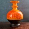 vaza ceramica HUTSCHENREUTHER anii &#039;60 pop OP Art portocaliu negru Renee Neue design Space Age 16 cm inaltime