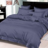 Cumpara ieftin Lenjerie Damasc cu elastic 180x200 Premium Bleumarin (Finet)
