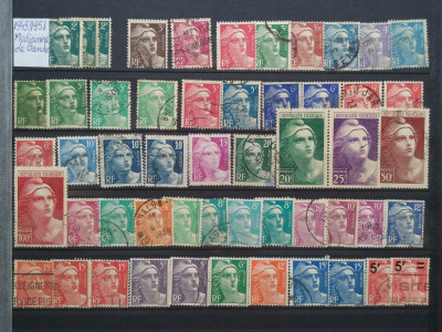 1945-1951-Franta-Marianne de Gandon-53 timbre-Y.T.=165$-stampilat foto