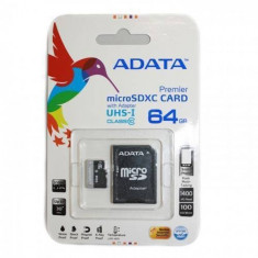Card ADATA Premier MicroSDXC UHS-I U1 Cls 10 64GB cu adaptor SD foto
