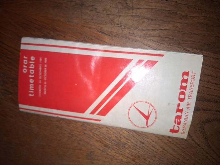 TAROM, PROGRAM DE ZBOR, OCTOMBRIE 1985