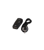 Convertor Adaptor HDMI Mama la VGA Mama + audio-Culoare Negru, Oem