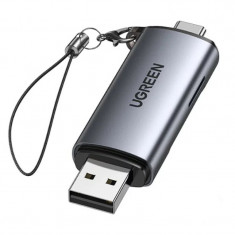 CARD READER extern Ugreen &quot;CM185&quot; interfata USB 3.0 si USB Type-C 3.0 citeste/scrie: SD microSD viteza pana la 5 Gbps suporta carduri maxim