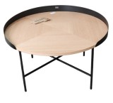 Masuta de cafea Gala LM, metal, negru/natur, 80 x 41 cm