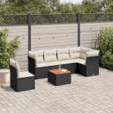 Cumpara ieftin Gossi set canapele de gradina cu perne, 7 piese, negru, poliratan