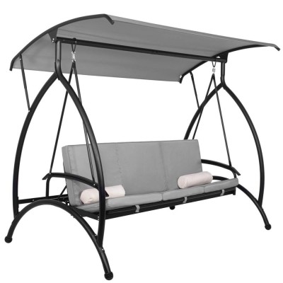 Balansoar gradina, Springos, 3 locuri, gri, 230x136x190 cm, functie pat, max 330 kg, Joko foto