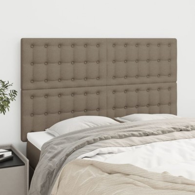 vidaXL Tăblii de pat, 4 buc, gri taupe, 72x5x78/88 cm, textil 3116768 foto