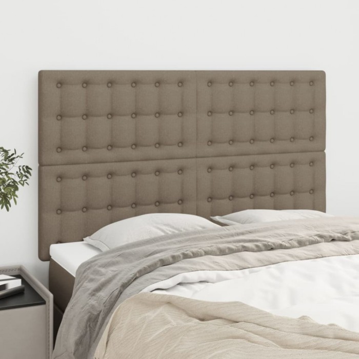 vidaXL Tăblii de pat, 4 buc, gri taupe, 72x5x78/88 cm, textil 3116768