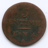 Franta 5 centimes 1795 A - L&#039;AN 4 - A, Prima Republica, Cupru, 23 mm A, KM-635.1 (3)
