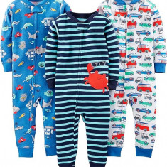 Set de 3 pijamale din bumbac pentru bebelusi Simple Joys by Carter s Baby Boys, Marimea 18M (18 luni) - SECOND