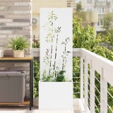 Cumpara ieftin Ghiveci de Grădină cu Panou Decorativ Alb 50 x 140 cm