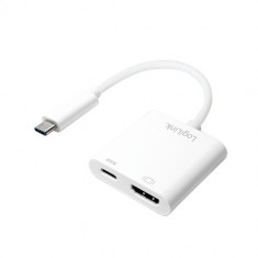 Adaptor Logilink UA0257 USB-C 3.1 - HDMI + USB-C White foto