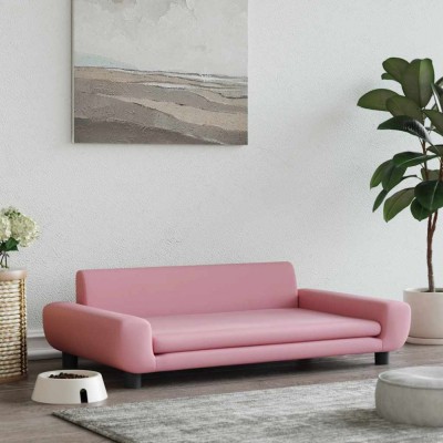 Pat de c&amp;acirc;ini, roz, 100x54x33 cm, catifea foto
