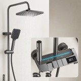 Coloana de dus MELLON din metal, neagra, cu efect ploaie si 3 functii