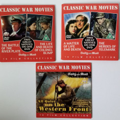 3 DVD-uri, 5 filme Razboi Mondial cinemateca Daily Mail Classic War Movies D16