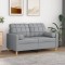 Gossi canapea cu 2 locuri cu pernute, gri deschis, 120 cm, textil