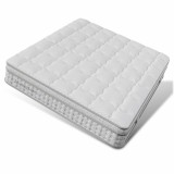 Saltea cu arcuri tip pocket cu 7 zone 140x200 cm H3, Alb | Aosom Romania