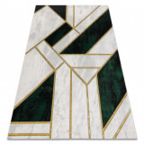 Exclusiv EMERALD covor 1015 glamour, stilat, marmură, geometric sticla verde / aur, 140x190 cm
