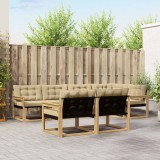 vidaXL Set de canapele de exterior cu pernă 7 pcs Alb și Bej 3388775