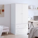 vidaXL Dulap &bdquo;ALTA&rdquo;, alb, 90x55x170 cm, lemn masiv de pin