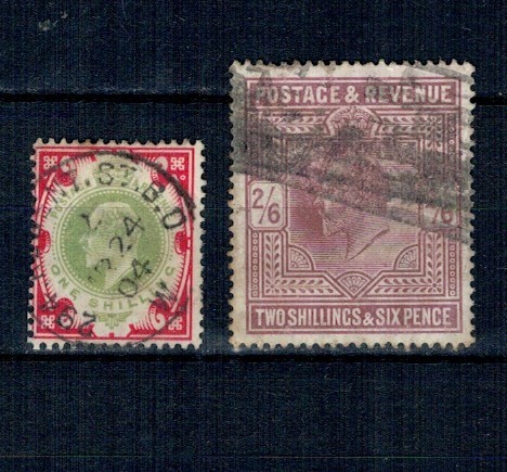 Marea Britanie 1902 - Uzuale Regele Edward VII, 1Sh, 2&#039;6Sh stampilate