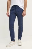 Hackett London pantaloni barbati, culoarea albastru marin, cu fason chinos, HM212694R