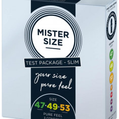 Prezervative Mister Size, Pachet De Test 3 Marimi Slim (47, 49, 53 mm), 3 Buc.