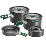 Outsunny Set de Oale Camping, 4-5 Persoane, Oțel Inoxidabil, 20.5 x 20.5 x 15.5 cm, Gri | Aosom Romania