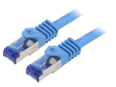 Patch cord S/FTP Cat 6a LSZH Albastru 2m foto